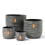 Capi Nature Rib Vase Set 4 Pieces Anthracite Gray by Capi, Pots and planters - Ref: Foro24-445508, Price: 45,99 €, Discount: %