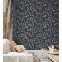 DUTCH WALLCOVERINGS Tapete mit blauen und goldenen Blättern von DUTCH WALLCOVERINGS, Bemaltes Papier - Ref: Foro24-442597, Pr...