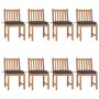 Garden chairs 8 units solid teak wood with cushions by vidaXL, Garden chairs - Ref: Foro24-3073157, Price: 834,37 €, Discount: %