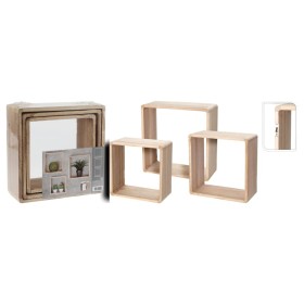 H&S Collection Shelf set 3 pieces natural wood 28.5x28.5x12 cm by H&S Collection, Shelves and shelves - Ref: Foro24-445875, P...