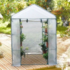 HI Greenhouse with 8 transparent shelves 140x140x200 cm by HI, Greenhouses - Ref: Foro24-446186, Price: 158,99 €, Discount: %