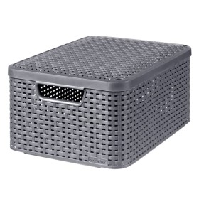 Curver Style M 18L Metallic Silver Storage Box with Lid by Curver, Storage baskets - Ref: Foro24-443866, Price: 36,99 €, Disc...