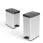 Curver Narrow Deco Silver 25 L Pedal Bin by Curver, Garbage cans and trash cans - Ref: Foro24-443832, Price: 66,48 €, Discoun...