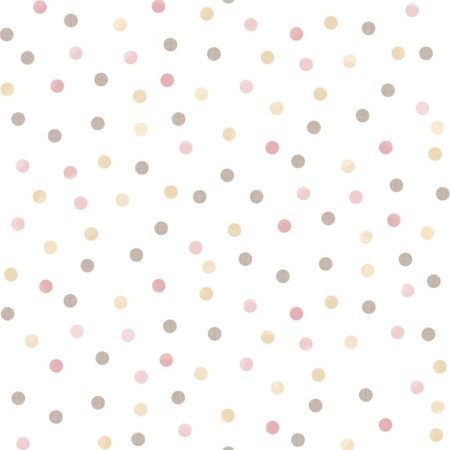 Noordwand Wallpaper Mondo baby Confetti Dots white, pink, and brown by Noordwand, Painted paper - Ref: Foro24-444881, Price: ...