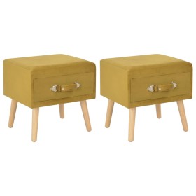 Nightstands 2 units 40x35x40 cm mustard velvet by vidaXL, Nightstands - Ref: Foro24-276383, Price: 101,99 €, Discount: %