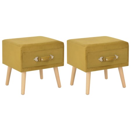 Nightstands 2 units 40x35x40 cm mustard velvet by vidaXL, Nightstands - Ref: Foro24-276383, Price: 102,03 €, Discount: %