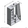 FMD Schrank mit 4 Fächern und weißem Spiegel 105x39,7x151,3 cm von FMD, Kleiderschränke - Ref: Foro24-444223, Preis: 176,99 €...