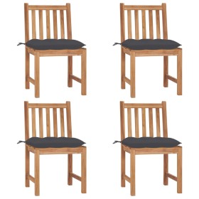 Garden chairs 4 units solid teak wood with cushions by vidaXL, Garden chairs - Ref: Foro24-3073103, Price: 418,25 €, Discount: %