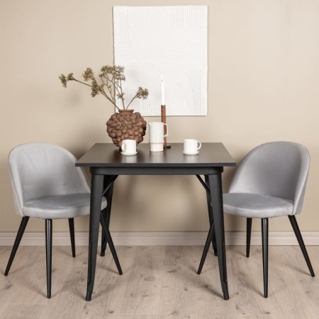 Venture Home Dining chairs 2 pcs Velvet black and gray velvet by Venture Home, dining chairs - Ref: Foro24-444712, Price: 176...