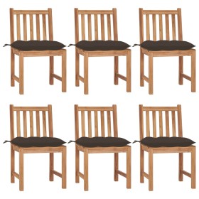 Garden chairs 6 units solid teak wood with cushions by vidaXL, Garden chairs - Ref: Foro24-3073138, Price: 625,41 €, Discount: %