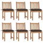 Garden chairs 6 units solid teak wood with cushions by vidaXL, Garden chairs - Ref: Foro24-3073138, Price: 607,99 €, Discount: %