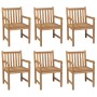 Garden chairs 6 pcs solid teak wood light blue cushions by vidaXL, Garden chairs - Ref: Foro24-3073050, Price: 824,62 €, Disc...