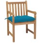 Garden chairs 6 pcs solid teak wood light blue cushions by vidaXL, Garden chairs - Ref: Foro24-3073050, Price: 824,62 €, Disc...