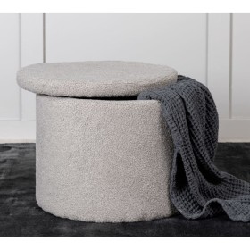 Venture Home Dunken gray plush pouf 51x51x43 cm by Venture Home, Ottomans - Ref: Foro24-444802, Price: 98,99 €, Discount: %