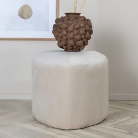 Venture Home Peg White Velvet Pouf 46x46x41 cm by Venture Home, Ottomans - Ref: Foro24-444786, Price: 79,99 €, Discount: %