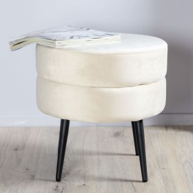 Venture Home Pouf Pot black and light beige velvet 40x40x40 cm by Venture Home, Ottomans - Ref: Foro24-444796, Price: 85,99 €...