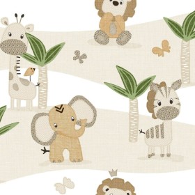 Noordwand Wallpaper Mondo baby Jungle Animals brown and beige by Noordwand, Painted paper - Ref: Foro24-444891, Price: 40,99 ...