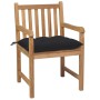 Garden chairs 4 units solid teak wood with black cushions by vidaXL, Garden chairs - Ref: Foro24-3073026, Price: 551,30 €, Di...