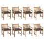 Garden chairs 8 pcs solid teak wood anthracite cushions by vidaXL, Garden chairs - Ref: Foro24-3073073, Price: 1,00 €, Discou...