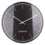 H&S Collection Reloj de pared borde de plata London negro y plateado de H&S Collection, Relojes de pared - Ref: Foro24-445870...