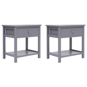 Bedside tables 2 units gray Paulownia wood 40x29x42cm by vidaXL, Nightstands - Ref: Foro24-284051, Price: 58,13 €, Discount: %