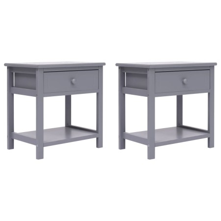 Bedside tables 2 units gray Paulownia wood 40x29x42cm by vidaXL, Nightstands - Ref: Foro24-284051, Price: 58,13 €, Discount: %