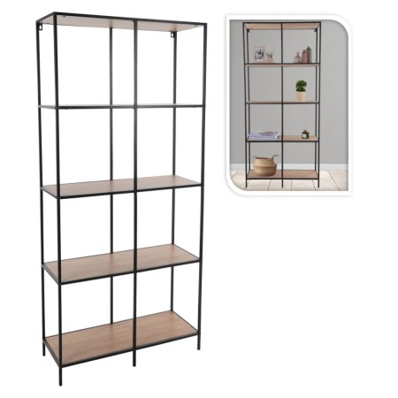 H&S Collection 4-tier shelf black and natural 78x30x170 cm by H&S Collection, Bookcases and shelves - Ref: Foro24-445853, Pri...