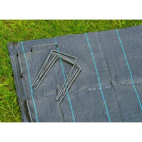 Nature Fixing staples for tarps 10 pcs metal 12x20 cm by Nature, Hooks and staples for anti-weed nets - Ref: Foro24-446387, P...