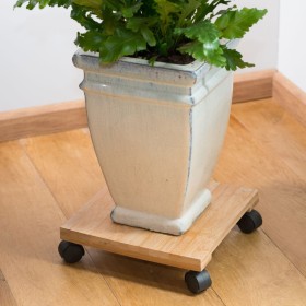 Nature Square Brown BPC Plant Stand with Wheels 30x30 cm by Nature, Pot stands - Ref: Foro24-446404, Price: 30,31 €, Discount: %