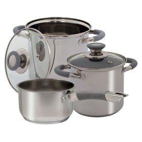 Eurotrail Dunbar 3-piece stainless steel cookware set by Eurotrail, Tableware and kitchen utensils for camping - Ref: Foro24-...