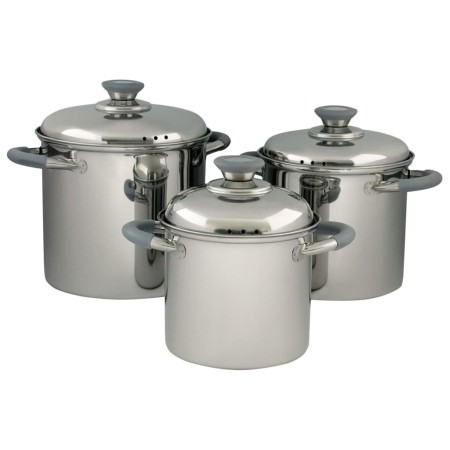 Eurotrail Glasgow 3-piece stainless steel cookware set by Eurotrail, Tableware and kitchen utensils for camping - Ref: Foro24...