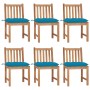 Garden chairs 6 units with solid teak wood cushions by vidaXL, Garden chairs - Ref: Foro24-3073134, Price: 625,41 €, Discount: %