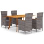 Juego de comedor para jardín 5 piezas gris de vidaXL, Conjuntos de jardín - Ref: Foro24-3072141, Precio: 914,37 €, Descuento: %