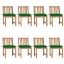 Garden chairs 8 units solid teak wood with cushions by vidaXL, Garden chairs - Ref: Foro24-3073162, Price: 817,62 €, Discount: %