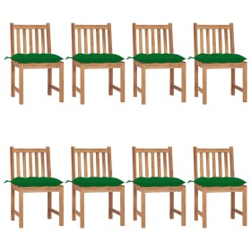 Garden chairs 8 units solid teak wood with cushions by vidaXL, Garden chairs - Ref: Foro24-3073162, Price: 817,62 €, Discount: %