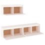 Muebles para TV 3 piezas madera maciza de pino blanco de vidaXL, Muebles TV - Ref: Foro24-3100135, Precio: 160,99 €, Descuent...