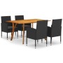 Juego de comedor para jardín de 5 piezas negro de vidaXL, Conjuntos de jardín - Ref: Foro24-3072162, Precio: 497,99 €, Descue...