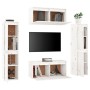 TV furniture 6 pieces solid white pine wood by vidaXL, TV Furniture - Ref: Foro24-3100265, Price: 252,99 €, Discount: %