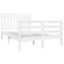 Small double bed frame solid wood white 120x190 cm by vidaXL, Beds and slatted bases - Ref: Foro24-3100625, Price: 135,30 €, ...