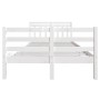 Estructura cama doble pequeña madera maciza blanco 120x190 cm de vidaXL, Camas y somieres - Ref: Foro24-3100625, Precio: 135,...