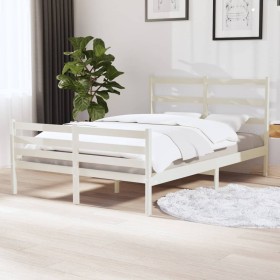 Estructura de cama madera maciza pino blanco 120x190 cm de vidaXL, Camas y somieres - Ref: Foro24-3103684, Precio: 127,68 €, ...