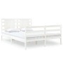 Solid white pine wood bed frame 120x190 cm by vidaXL, Beds and slatted bases - Ref: Foro24-3104254, Price: 144,41 €, Discount: %