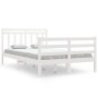 Estructura de cama doble pequeña madera maciza blanca 120x190cm de vidaXL, Camas y somieres - Ref: Foro24-3105286, Precio: 13...