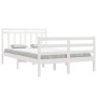 Estructura de cama doble pequeña madera maciza blanca 120x190cm de vidaXL, Camas y somieres - Ref: Foro24-3105286, Precio: 13...