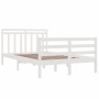 Estructura de cama doble pequeña madera maciza blanca 120x190cm de vidaXL, Camas y somieres - Ref: Foro24-3105286, Precio: 13...