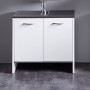 Trendteam Armario de lavabo 2 puertas SanDiego blanco y plata ahumado de Trendteam, Tocadores de baño - Ref: Foro24-445432, P...