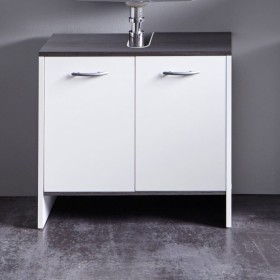 Trendteam 2-door SanDiego white and smoked silver washbasin cabinet by Trendteam, bathroom vanities - Ref: Foro24-445432, Pri...