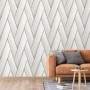 DUTCH WALLCOVERINGS Geometrische Tapete in Weiß und Gold von DUTCH WALLCOVERINGS, Bemaltes Papier - Ref: Foro24-442573, Preis...