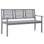 3-seater eucalyptus wood garden bench in gray with cushion, 150 cm by vidaXL, garden benches - Ref: Foro24-3061075, Price: 20...