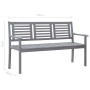 3-seater eucalyptus wood garden bench in gray with cushion, 150 cm by vidaXL, garden benches - Ref: Foro24-3061075, Price: 20...